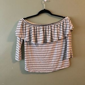 Off the shoulder striped top